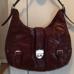 Ralph Lauren Croc Embossed Shoulder Bag